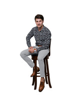 DARK GREEN & DARK BROWN MILITARY PRINT COTTON SHIRT